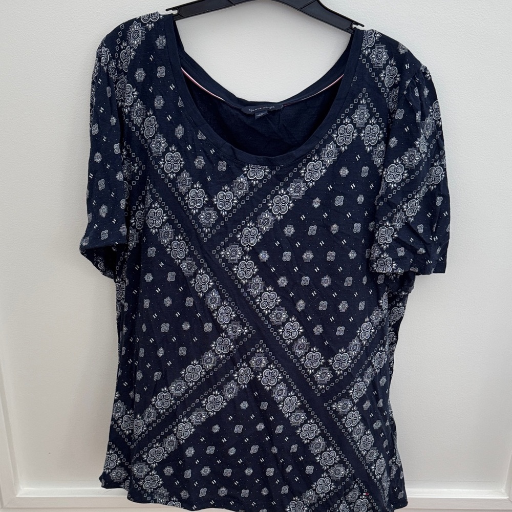 Tommy Hilfiger Dark Blue Floral Women's Blouse